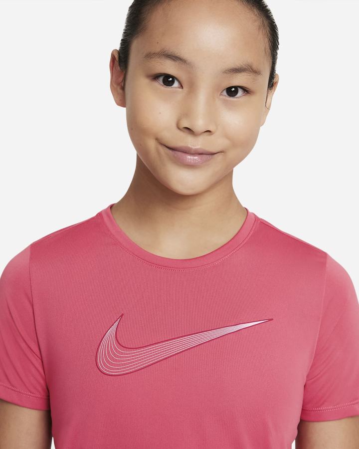 Camiseta Nike Dri-FIT One Kids Short-Sleeve Training Top (Extended Size) Niña Rosas Burdeos | OXHNW-3178