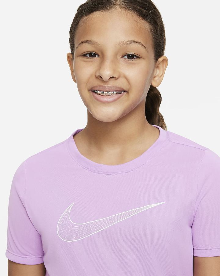 Camiseta Nike Dri-FIT One Kids Short-Sleeve Training Top (Extended Size) Niña Moradas Verde Menta | TFZWJ-8651