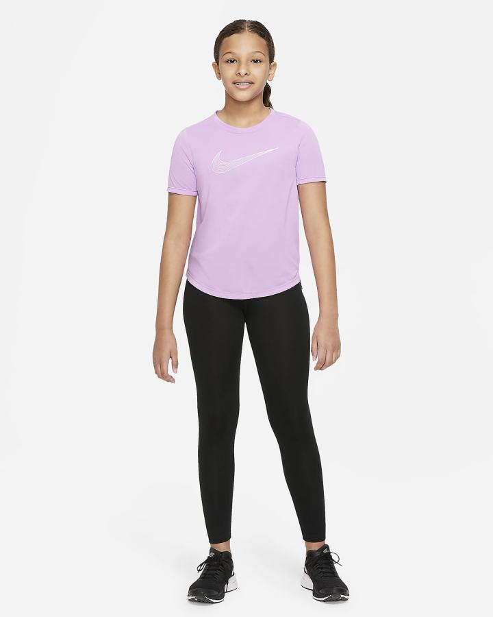 Camiseta Nike Dri-FIT One Kids Short-Sleeve Training Top (Extended Size) Niña Moradas Verde Menta | TFZWJ-8651