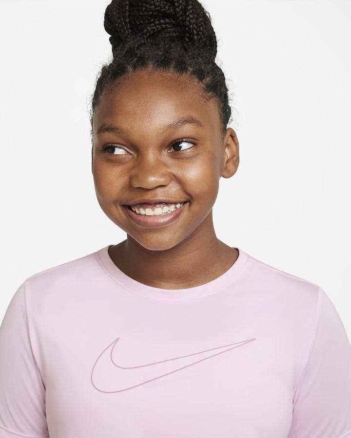 Camiseta Nike Dri-FIT One Kids Short-Sleeve Training Top (Extended Size) Niña Rosas | XMBIV-0698