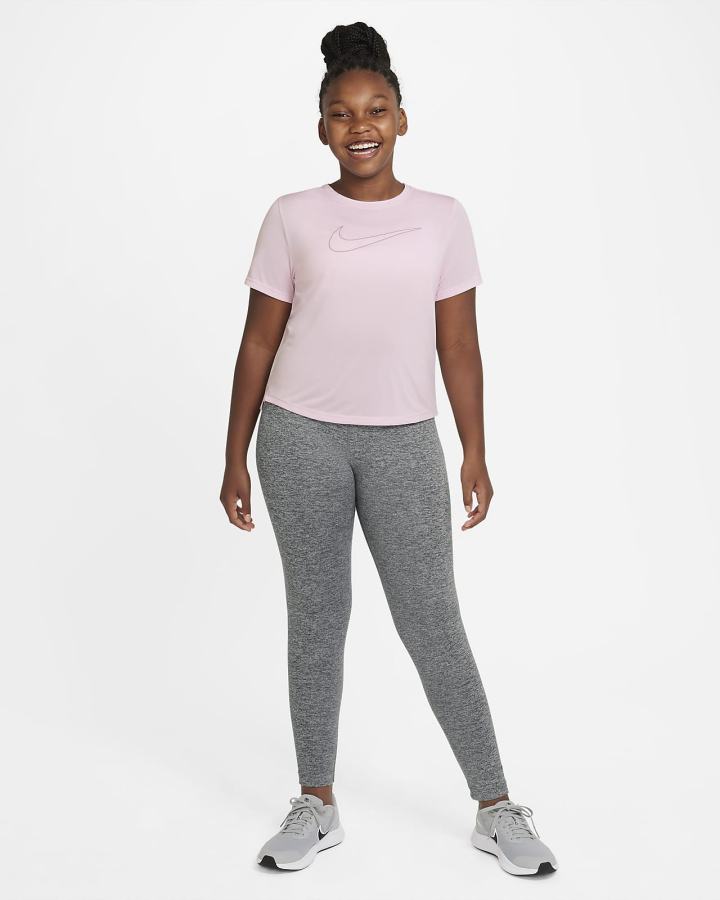 Camiseta Nike Dri-FIT One Kids Short-Sleeve Training Top (Extended Size) Niña Rosas | XMBIV-0698