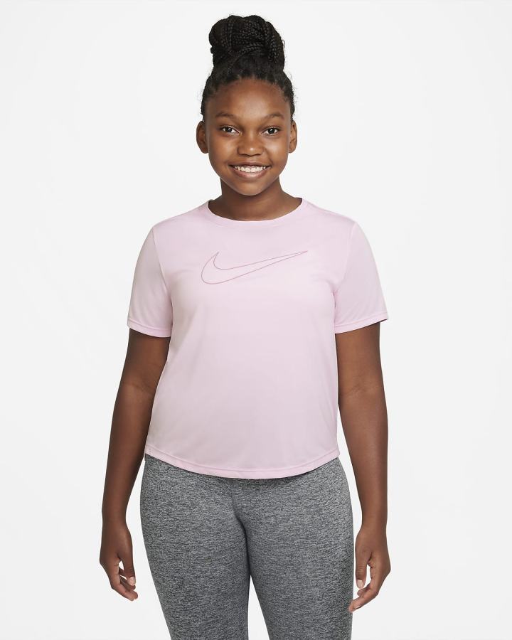 Camiseta Nike Dri-FIT One Kids Short-Sleeve Training Top (Extended Size) Niña Rosas | XMBIV-0698