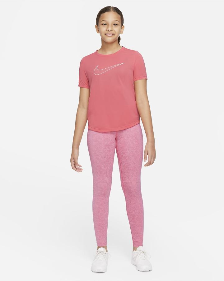 Camiseta Nike Dri-FIT One Kids Short-Sleeve Training Top (Extended Size) Niña Rosas Azules | ZXPNC-5461