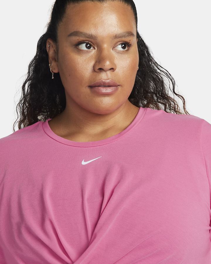 Camiseta Nike Dri-FIT One Luxe Twist Cropped Short-Sleeve Top Mujer Rosas | AGOQJ-5863