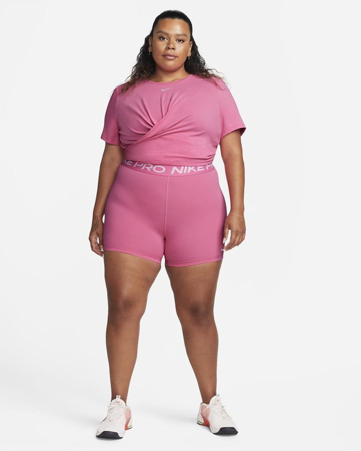 Camiseta Nike Dri-FIT One Luxe Twist Cropped Short-Sleeve Top Mujer Rosas | AGOQJ-5863