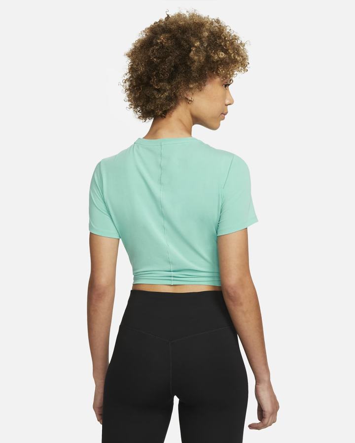 Camiseta Nike Dri-FIT One Luxe Twist Cropped Short-Sleeve Top Mujer Turquesa | COIER-1423