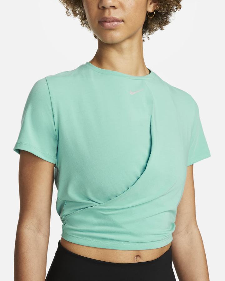 Camiseta Nike Dri-FIT One Luxe Twist Cropped Short-Sleeve Top Mujer Turquesa | COIER-1423