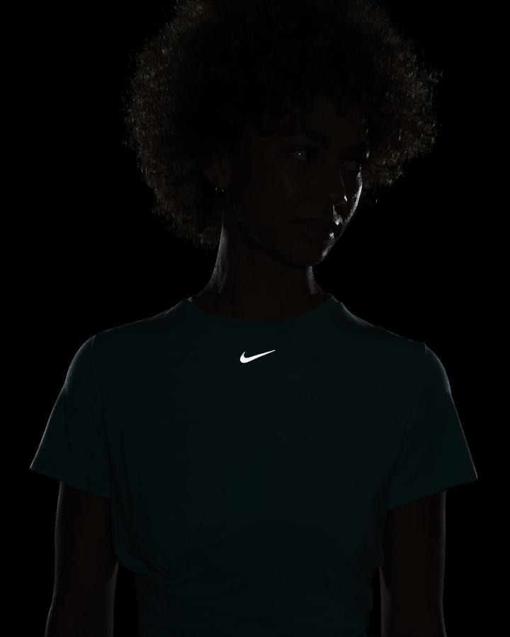Camiseta Nike Dri-FIT One Luxe Twist Cropped Short-Sleeve Top Mujer Turquesa | COIER-1423