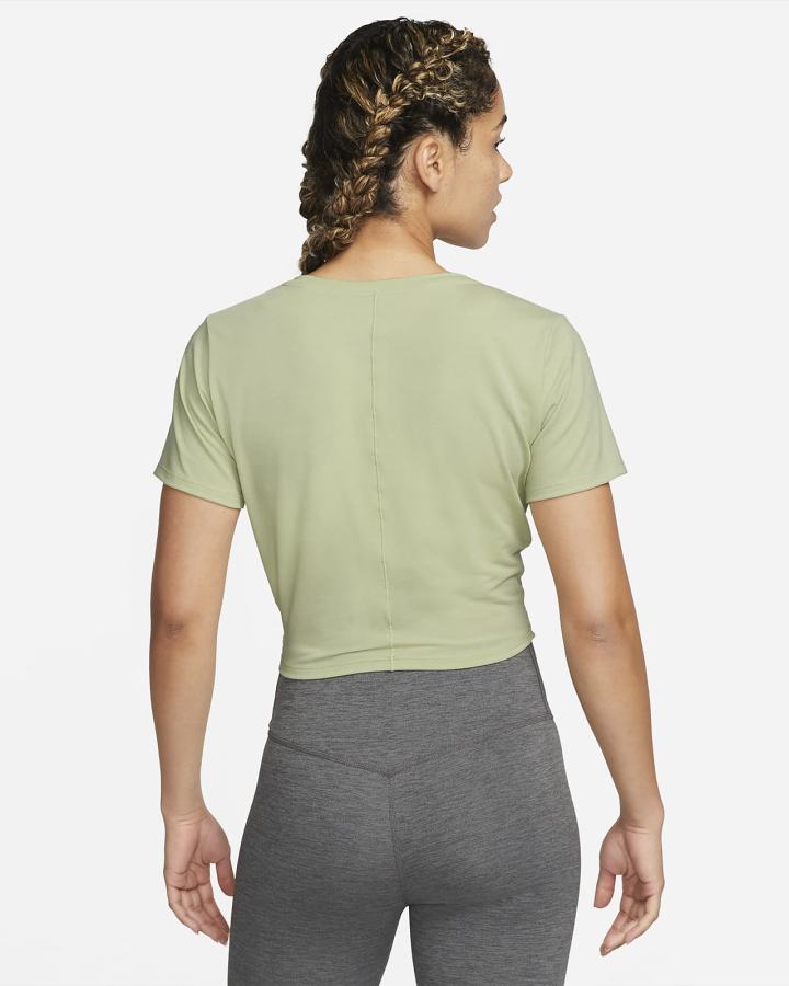 Camiseta Nike Dri-FIT One Luxe Twist Cropped Short-Sleeve Top Mujer Verde Oliva | CWXBH-7503