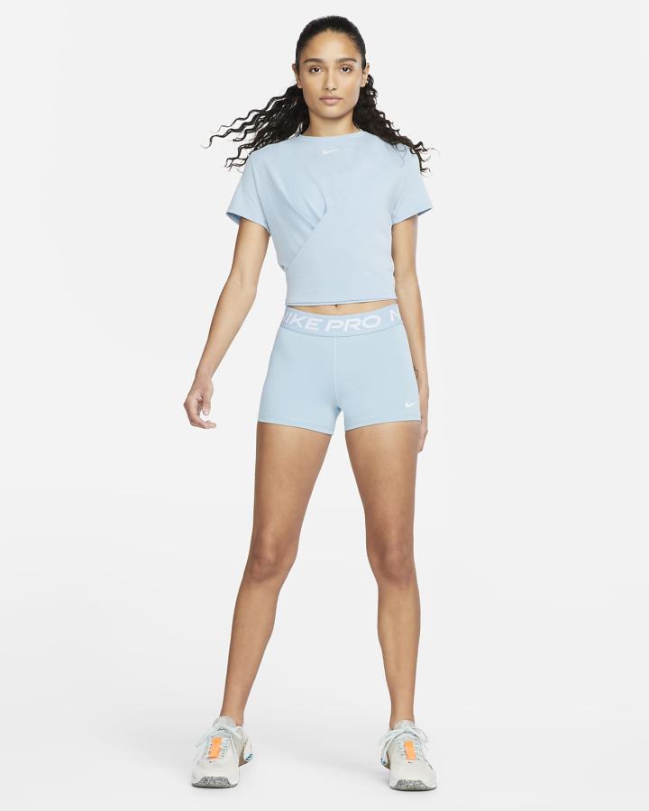 Camiseta Nike Dri-FIT One Luxe Twist Cropped Short-Sleeve Top Mujer Azules | DEOAZ-5791