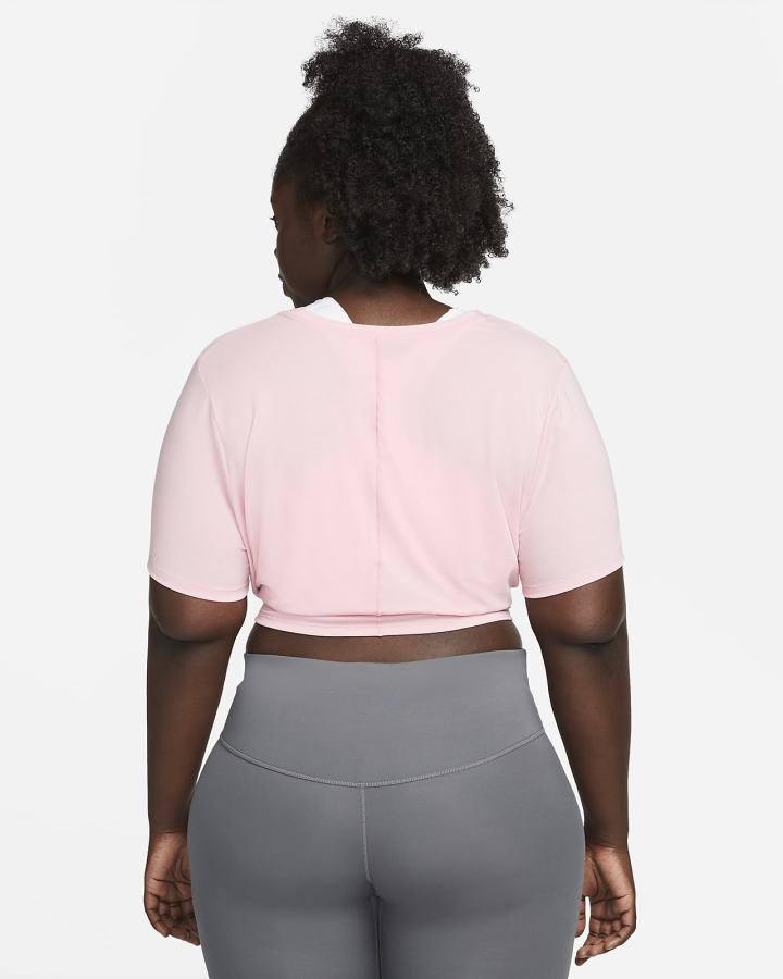 Camiseta Nike Dri-FIT One Luxe Twist Cropped Short-Sleeve Top Mujer Rosas | DNBWC-5904