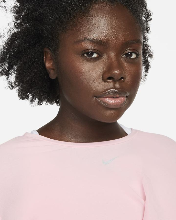Camiseta Nike Dri-FIT One Luxe Twist Cropped Short-Sleeve Top Mujer Rosas | DNBWC-5904