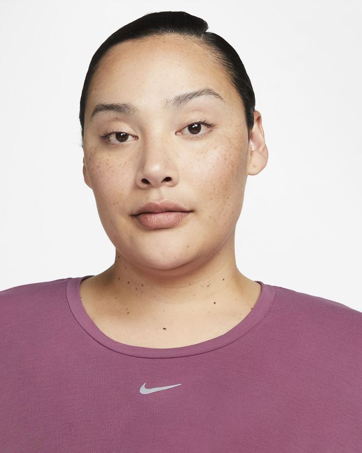 Camiseta Nike Dri-FIT One Luxe Twist Cropped Short-Sleeve Top Mujer Burdeos Claro | DQSPI-3076