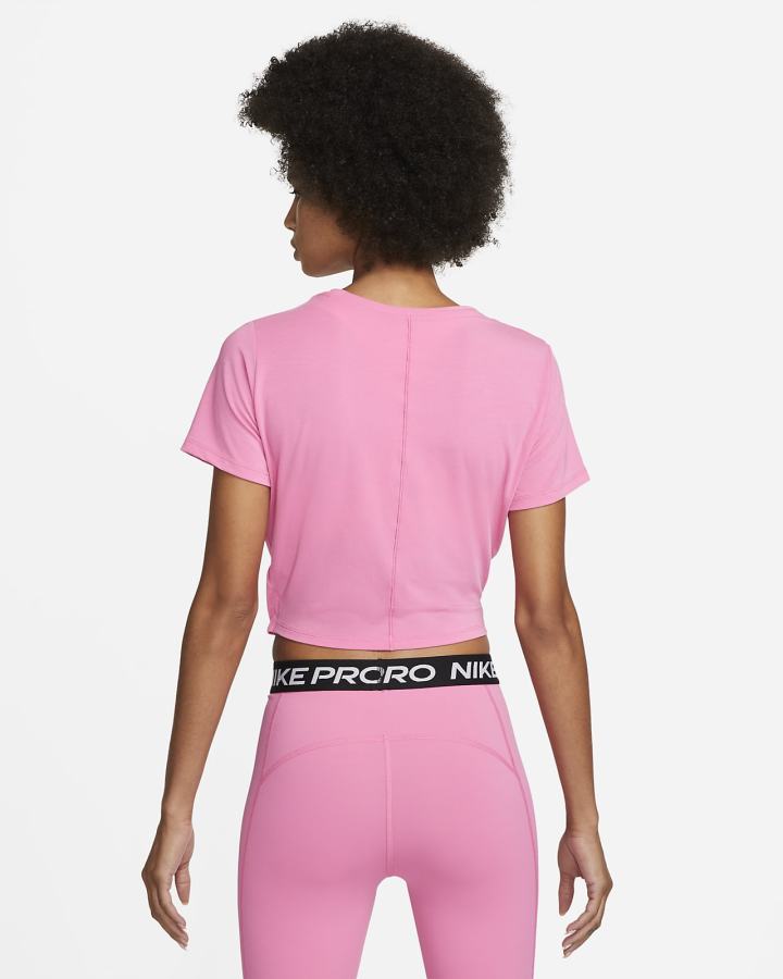 Camiseta Nike Dri-FIT One Luxe Twist Cropped Short-Sleeve Top Mujer Rosas | EJIBX-7850