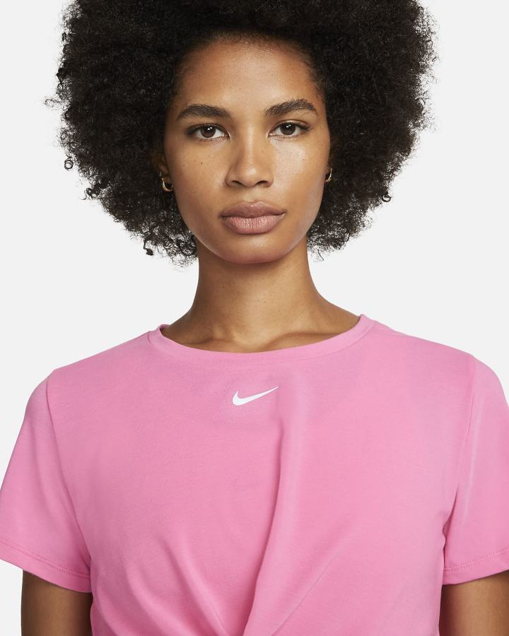 Camiseta Nike Dri-FIT One Luxe Twist Cropped Short-Sleeve Top Mujer Rosas | EJIBX-7850