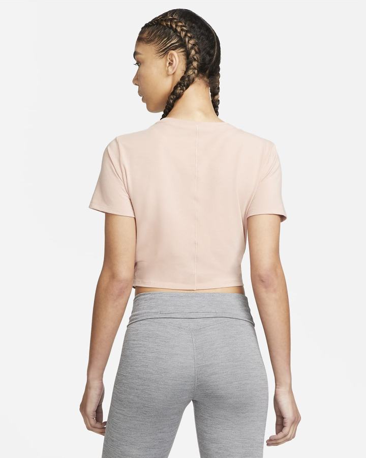 Camiseta Nike Dri-FIT One Luxe Twist Cropped Short-Sleeve Top Mujer Rosas | FRPVX-0532