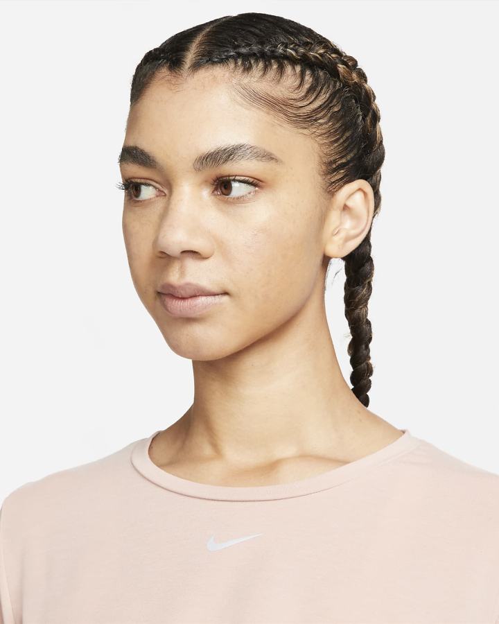 Camiseta Nike Dri-FIT One Luxe Twist Cropped Short-Sleeve Top Mujer Rosas | FRPVX-0532