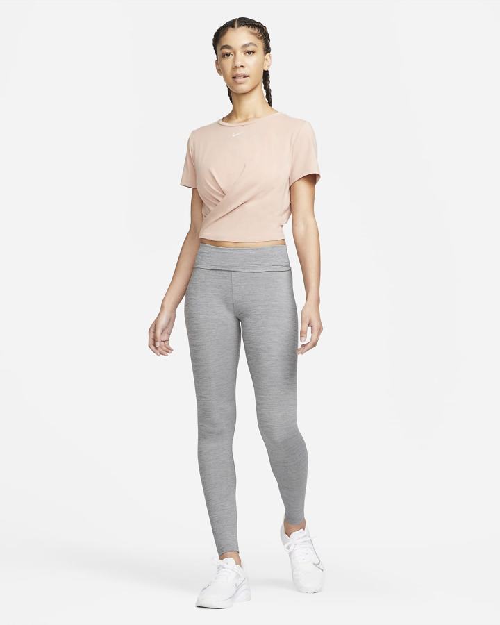 Camiseta Nike Dri-FIT One Luxe Twist Cropped Short-Sleeve Top Mujer Rosas | FRPVX-0532