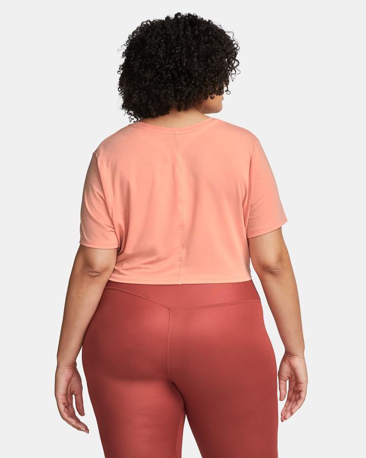 Camiseta Nike Dri-FIT One Luxe Twist Cropped Short-Sleeve Top Mujer Naranjas | FZMTR-5041