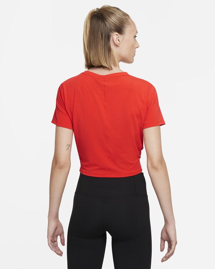 Camiseta Nike Dri-FIT One Luxe Twist Cropped Short-Sleeve Top Mujer Rojas | HBXVA-5871
