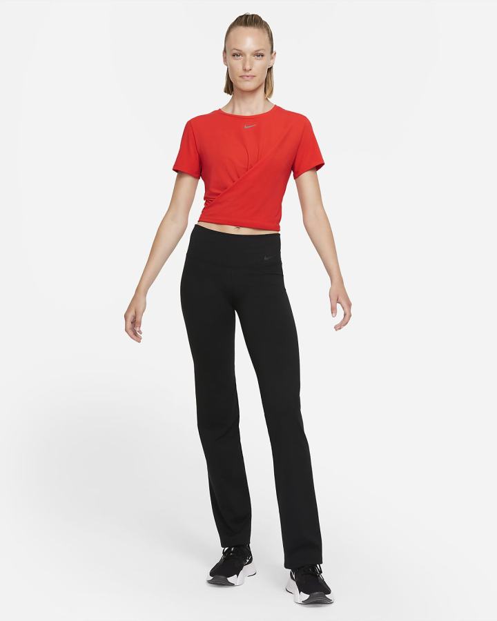 Camiseta Nike Dri-FIT One Luxe Twist Cropped Short-Sleeve Top Mujer Rojas | HBXVA-5871
