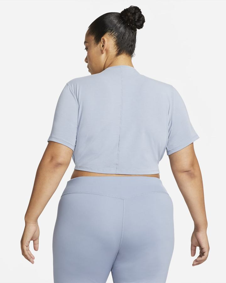 Camiseta Nike Dri-FIT One Luxe Twist Cropped Short-Sleeve Top Mujer Azules | LDJEU-6092