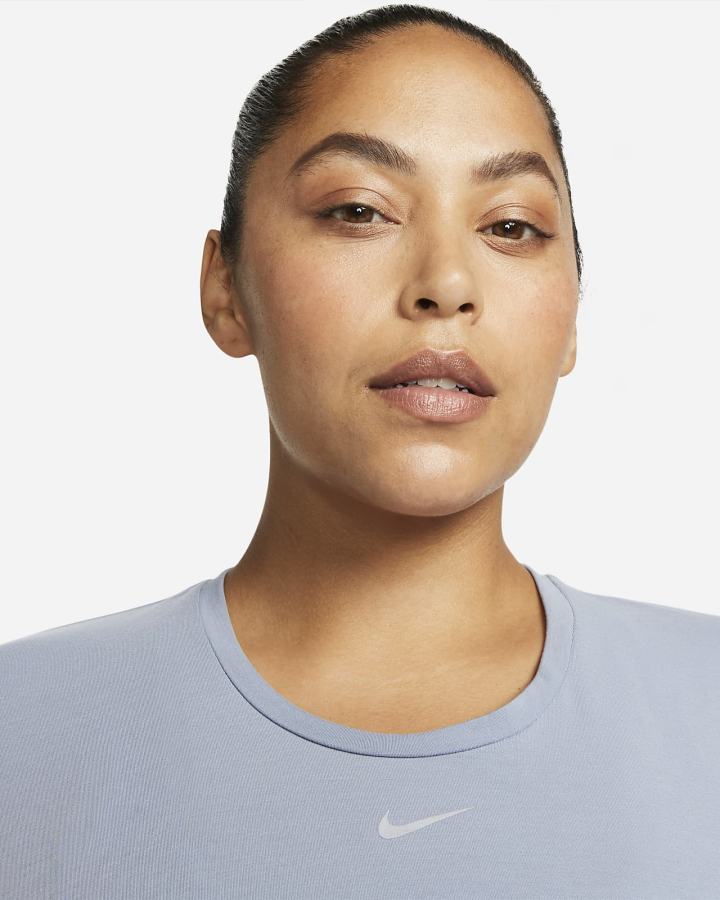 Camiseta Nike Dri-FIT One Luxe Twist Cropped Short-Sleeve Top Mujer Azules | LDJEU-6092