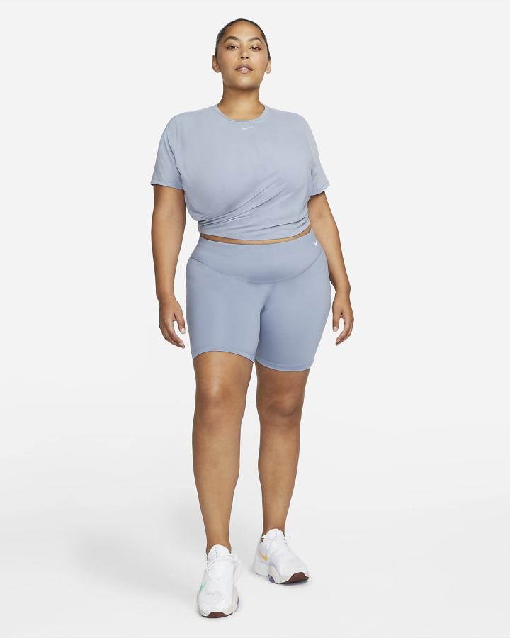 Camiseta Nike Dri-FIT One Luxe Twist Cropped Short-Sleeve Top Mujer Azules | LDJEU-6092