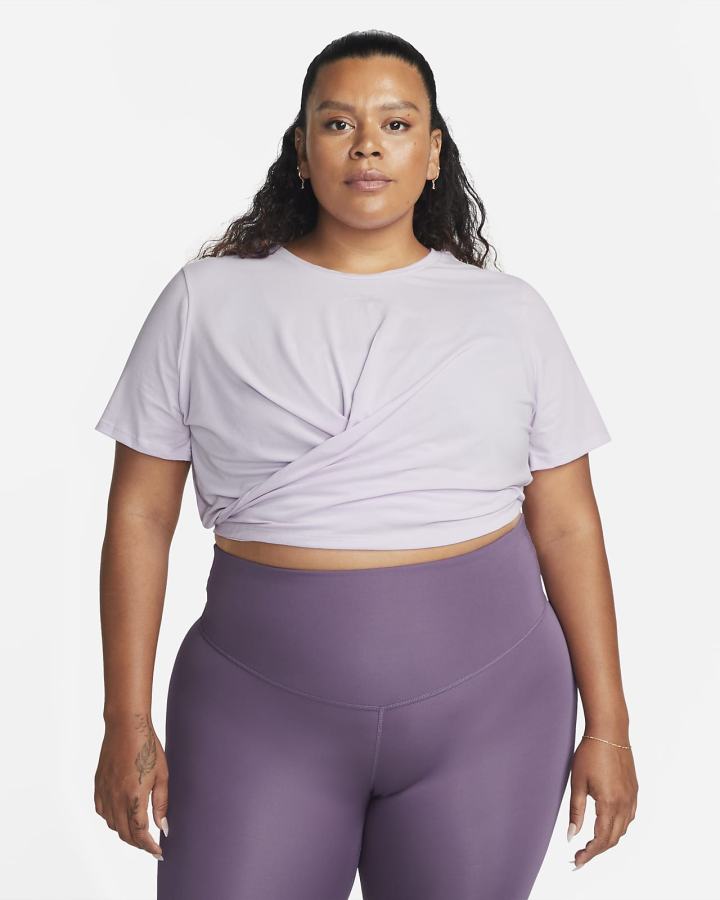 Camiseta Nike Dri-FIT One Luxe Twist Cropped Short-Sleeve Top Mujer Moradas | LGQKJ-8096