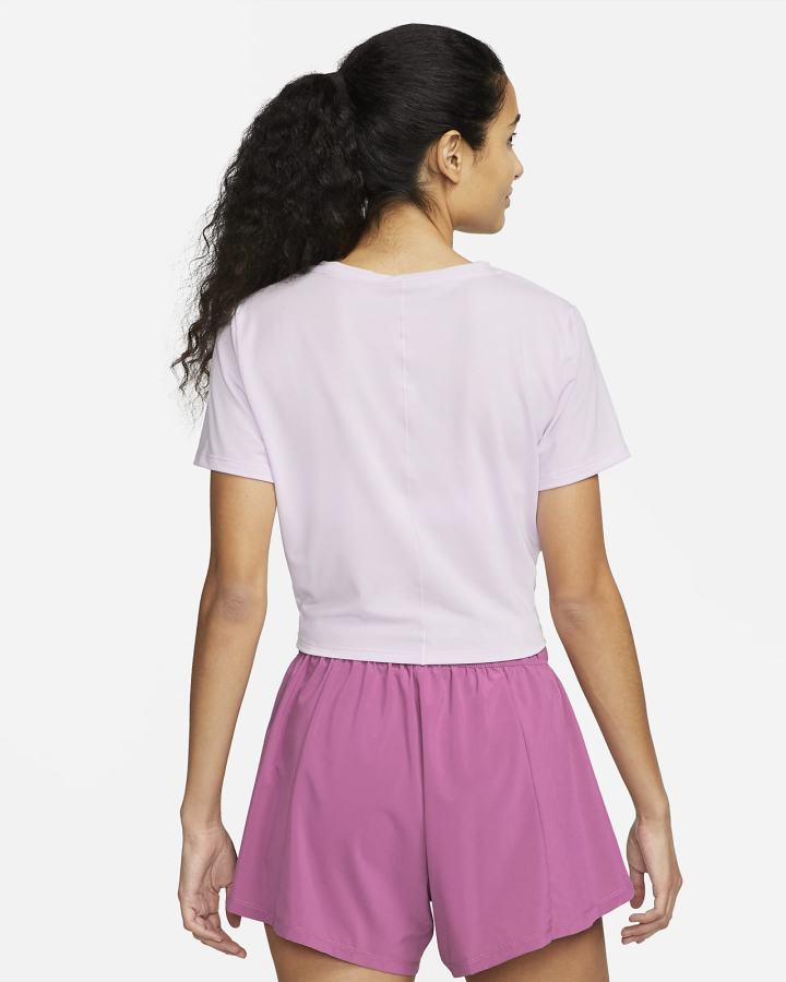 Camiseta Nike Dri-FIT One Luxe Twist Cropped Short-Sleeve Top Mujer Moradas | NYAVK-2367