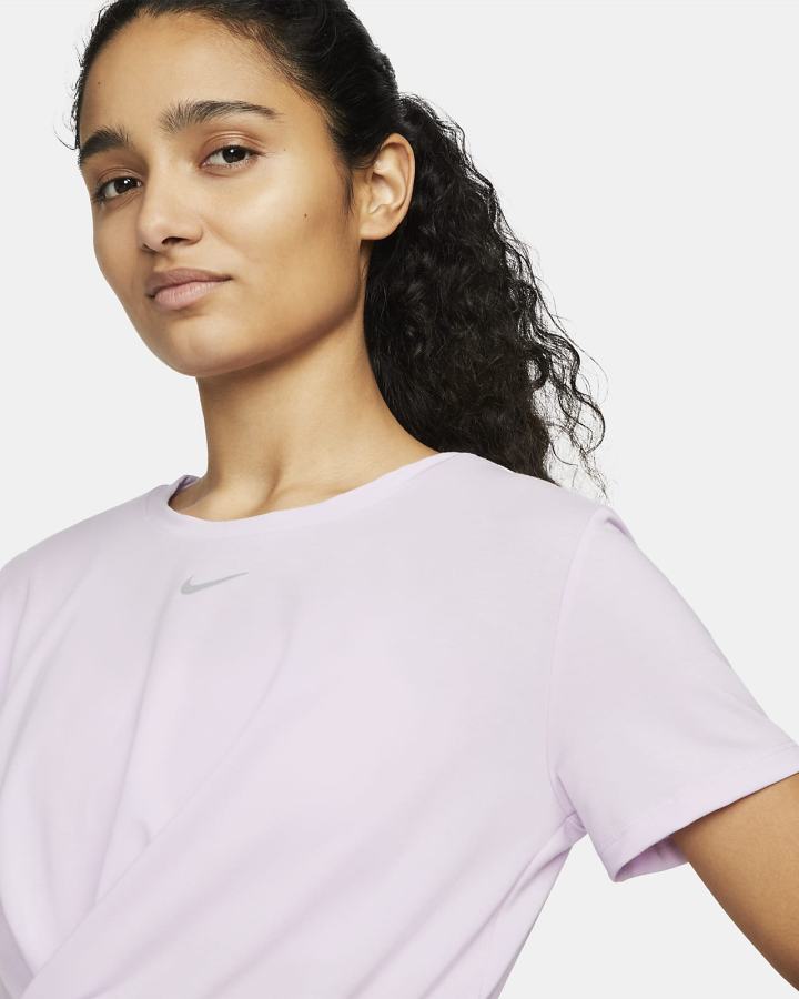 Camiseta Nike Dri-FIT One Luxe Twist Cropped Short-Sleeve Top Mujer Moradas | NYAVK-2367
