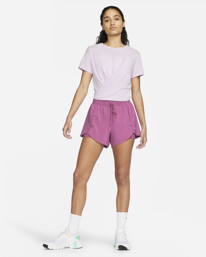 Camiseta Nike Dri-FIT One Luxe Twist Cropped Short-Sleeve Top Mujer Moradas | NYAVK-2367