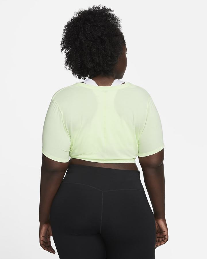 Camiseta Nike Dri-FIT One Luxe Twist Cropped Short-Sleeve Top Mujer Verde Claro | PGBWA-6321