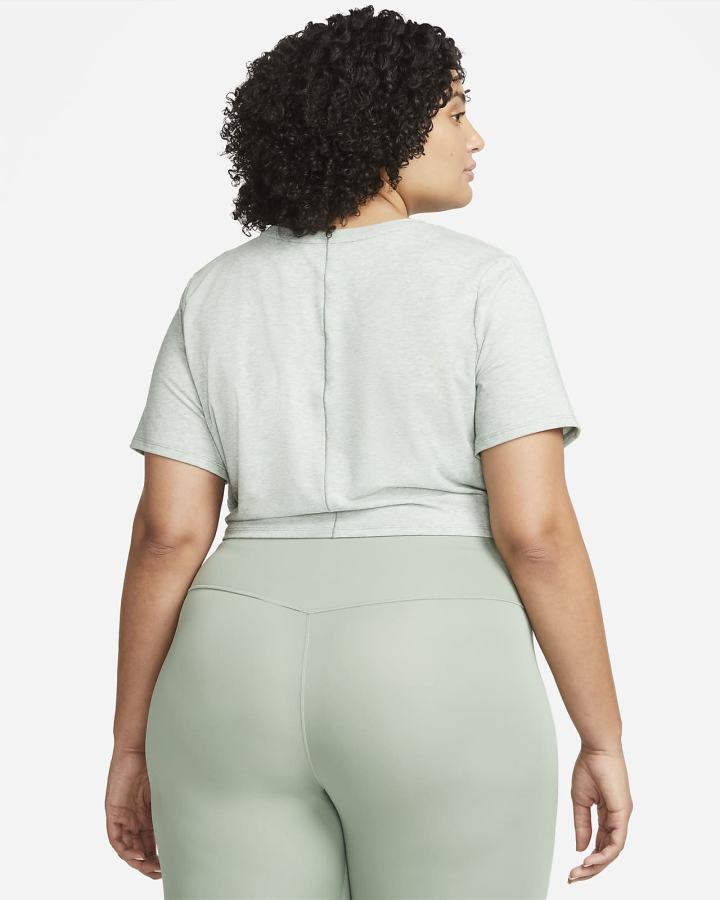 Camiseta Nike Dri-FIT One Luxe Twist Cropped Short-Sleeve Top Mujer Verde | RXJCN-0468