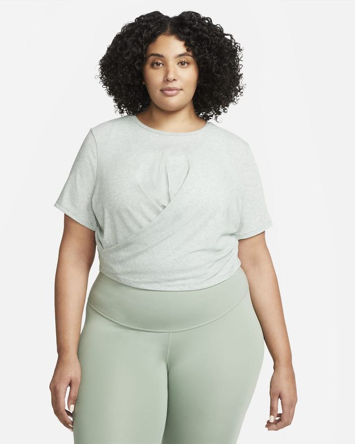 Camiseta Nike Dri-FIT One Luxe Twist Cropped Short-Sleeve Top Mujer Verde | RXJCN-0468