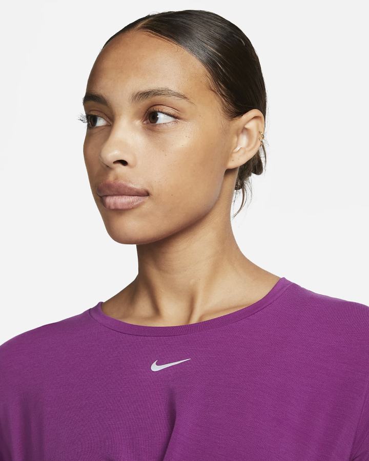 Camiseta Nike Dri-FIT One Luxe Twist Cropped Short-Sleeve Top Mujer Moradas | RXPOS-2103