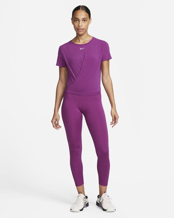 Camiseta Nike Dri-FIT One Luxe Twist Cropped Short-Sleeve Top Mujer Moradas | RXPOS-2103