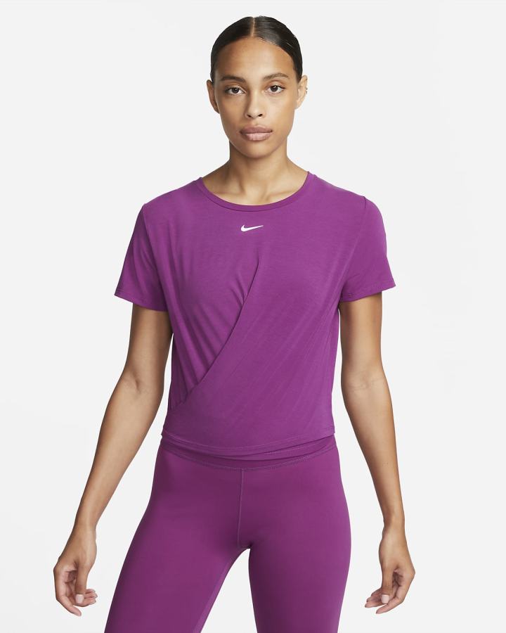 Camiseta Nike Dri-FIT One Luxe Twist Cropped Short-Sleeve Top Mujer Moradas | RXPOS-2103