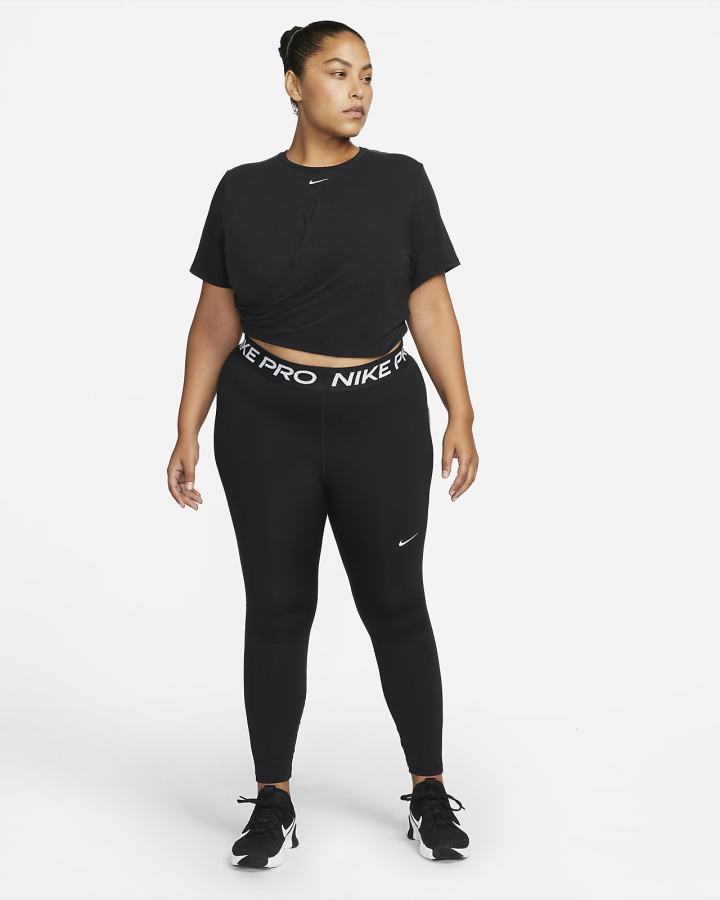 Camiseta Nike Dri-FIT One Luxe Twist Cropped Short-Sleeve Top Mujer Negras | TGSBZ-0956