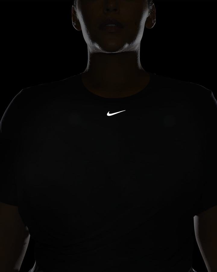 Camiseta Nike Dri-FIT One Luxe Twist Cropped Short-Sleeve Top Mujer Negras | TGSBZ-0956