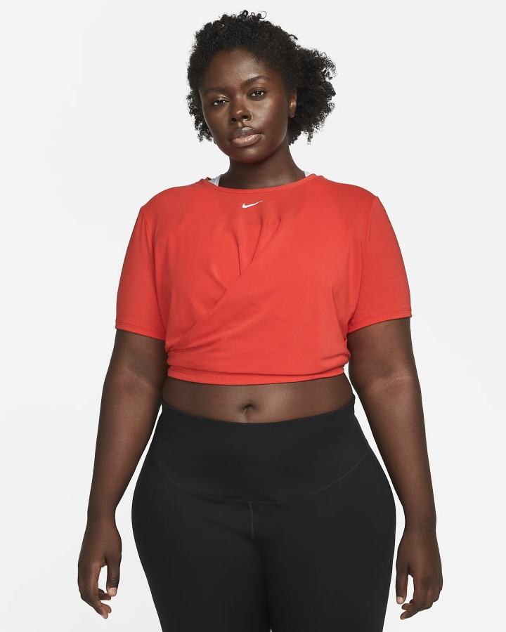 Camiseta Nike Dri-FIT One Luxe Twist Cropped Short-Sleeve Top Mujer Rojas | UZMXB-2587