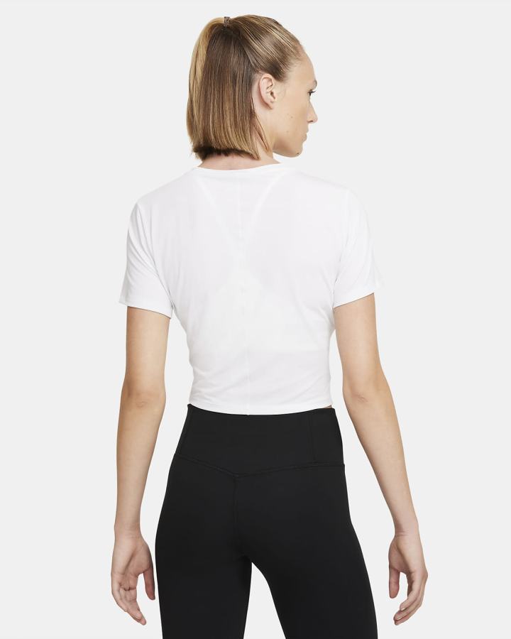 Camiseta Nike Dri-FIT One Luxe Twist Cropped Short-Sleeve Top Mujer Blancas | XTNDY-9640