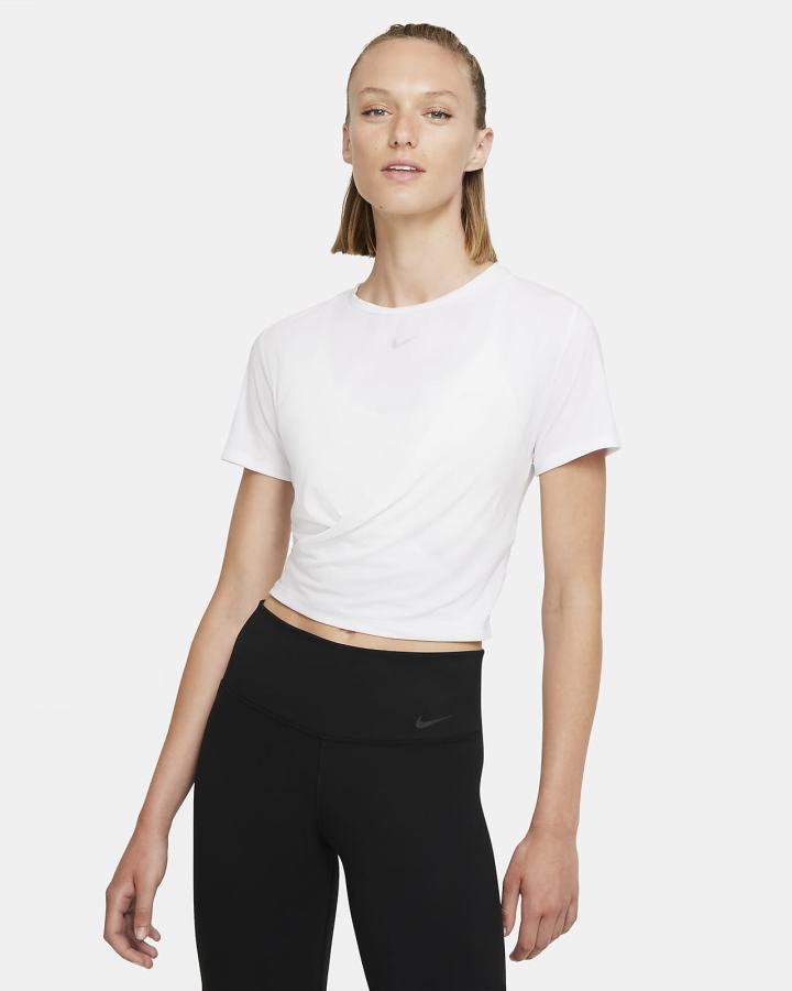 Camiseta Nike Dri-FIT One Luxe Twist Cropped Short-Sleeve Top Mujer Blancas | XTNDY-9640