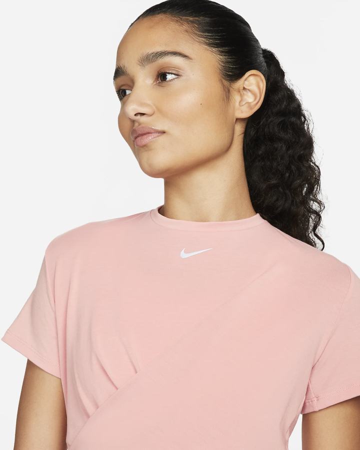 Camiseta Nike Dri-FIT One Luxe Twist Cropped Short-Sleeve Top Mujer Rosas | YLRWA-1803