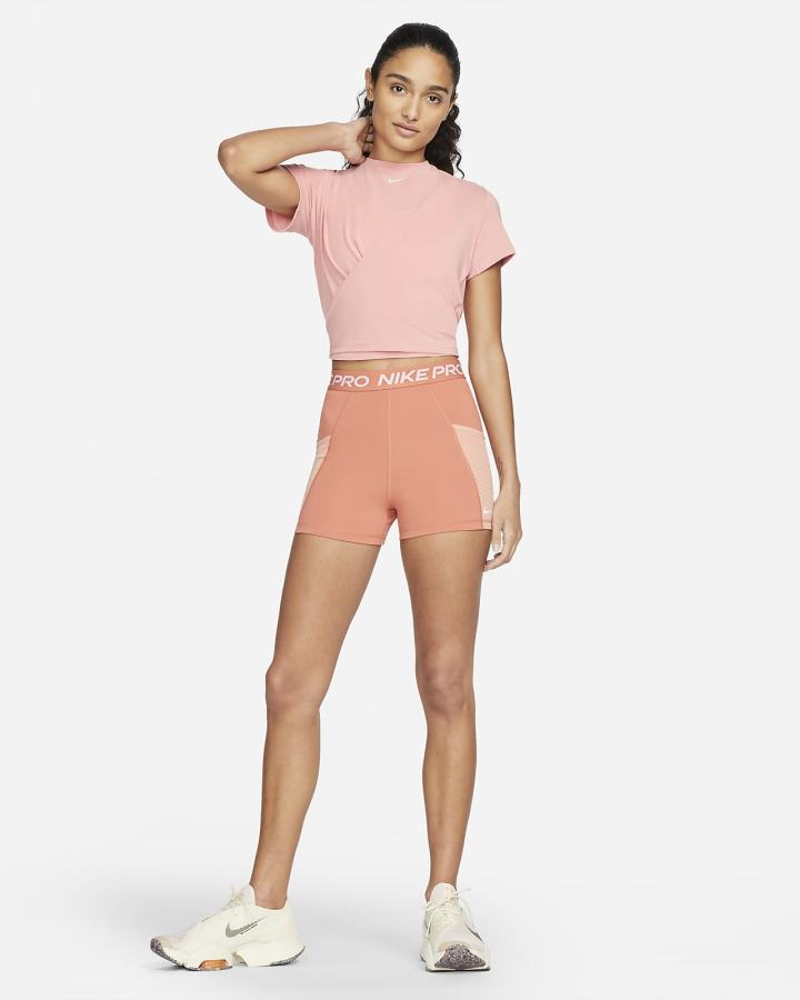 Camiseta Nike Dri-FIT One Luxe Twist Cropped Short-Sleeve Top Mujer Rosas | YLRWA-1803
