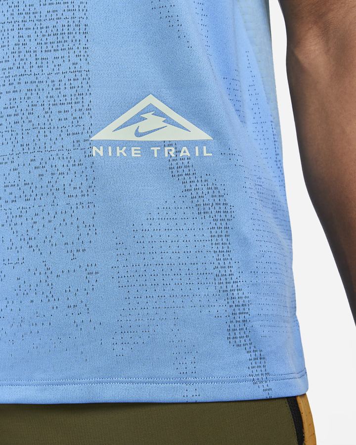 Camiseta Nike Dri-FIT Rise 365 Short-Sleeve Trail Hombre Azules Verde Menta | ABYPG-3697