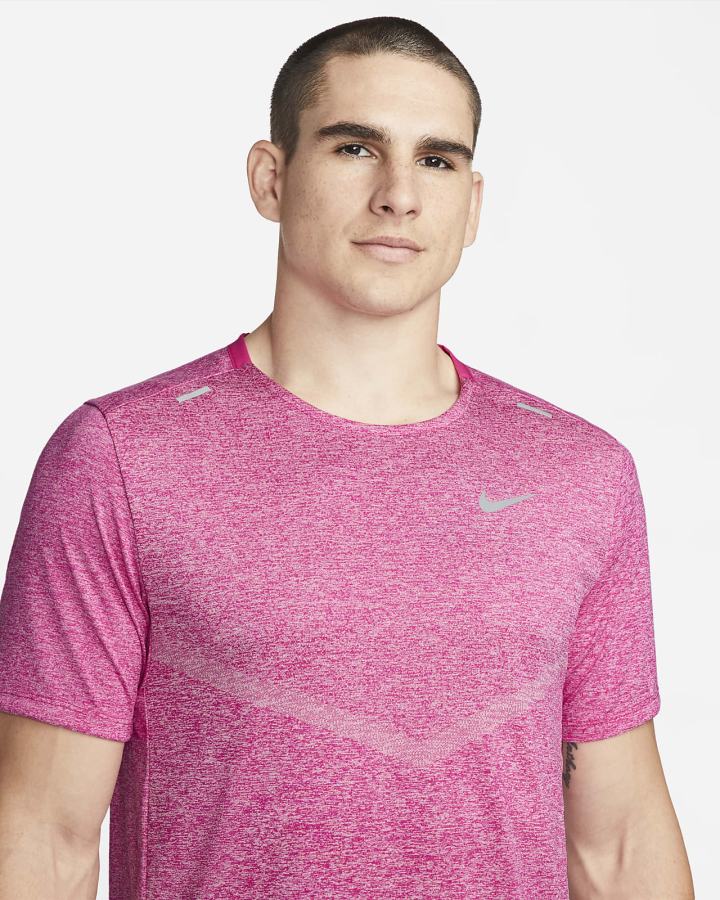 Camiseta Nike Dri-FIT Rise 365 Short-Sleeve Hombre Rosas | EILCD-0341