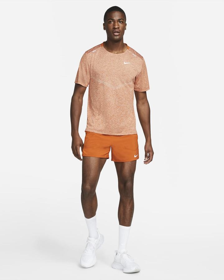 Camiseta Nike Dri-FIT Rise 365 Short-Sleeve Hombre Marrones | FERND-6418