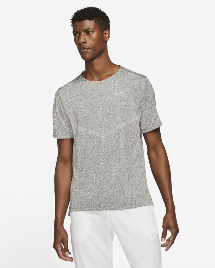 Camiseta Nike Dri-FIT Rise 365 Short-Sleeve Hombre Gris | KXHIR-5769