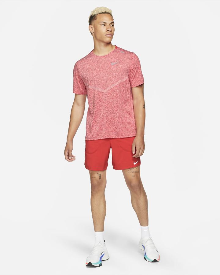 Camiseta Nike Dri-FIT Rise 365 Short-Sleeve Hombre Rojas | MAPNQ-2478